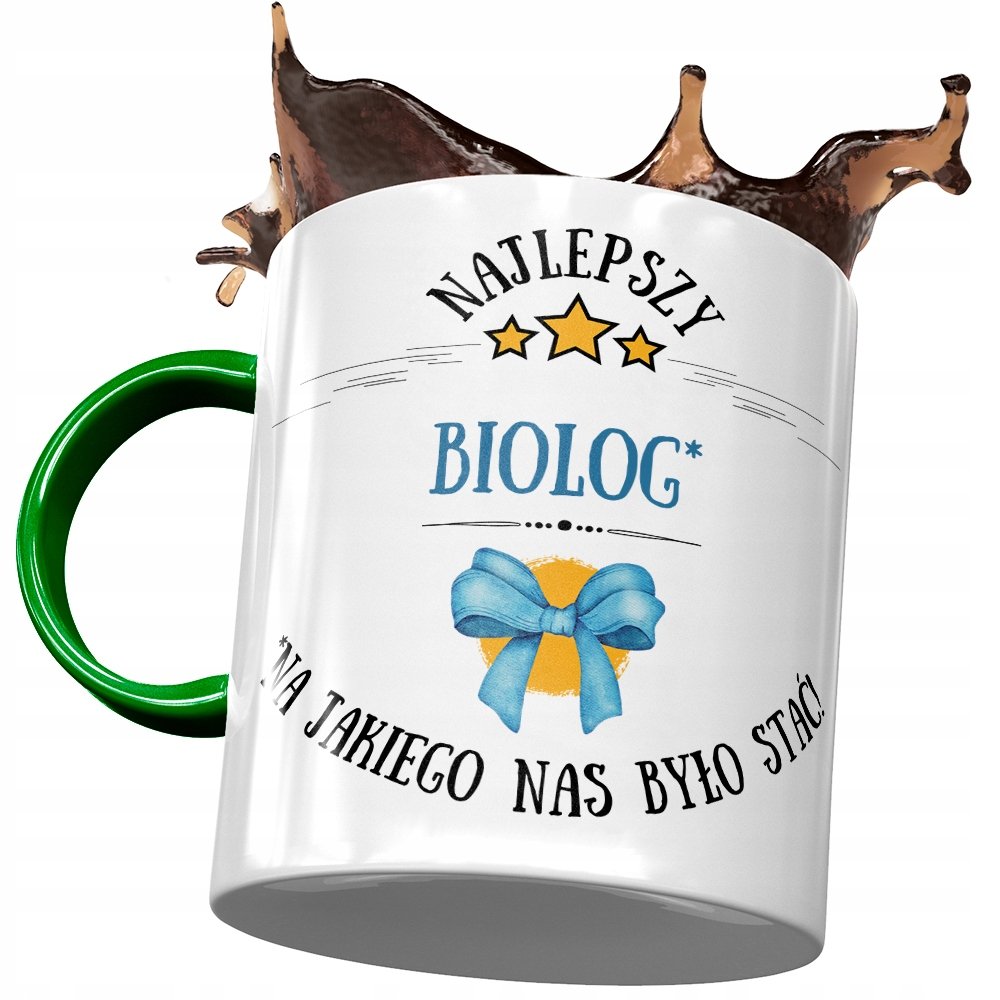 Kubek Zielony Dla Biologa Najlepszy Biolog Prezent z Nadrukiem ze Zdjęciem+ Opakowanie na prezent (wzór 01)