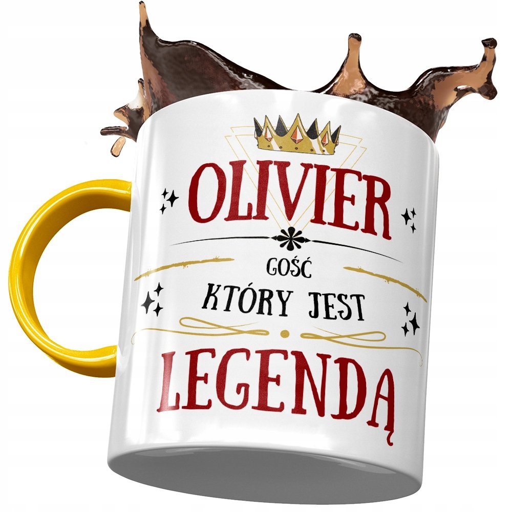 Kubek Żółty dla Oliviera Kolegi na Prezent z Nadrukiem ze Zdjęciem+ Opakowanie na prezent (wzór 01)