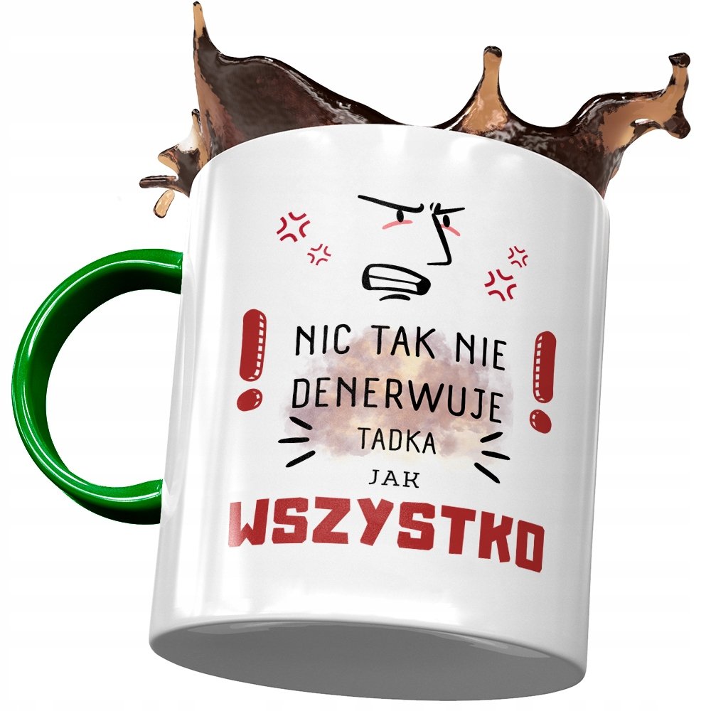 Kubek Zielony Dla Tadka Tadeusza Kolegi Męża syna z Nadrukiem ze Zdjęciem+ Opakowanie na prezent (wzór 01)