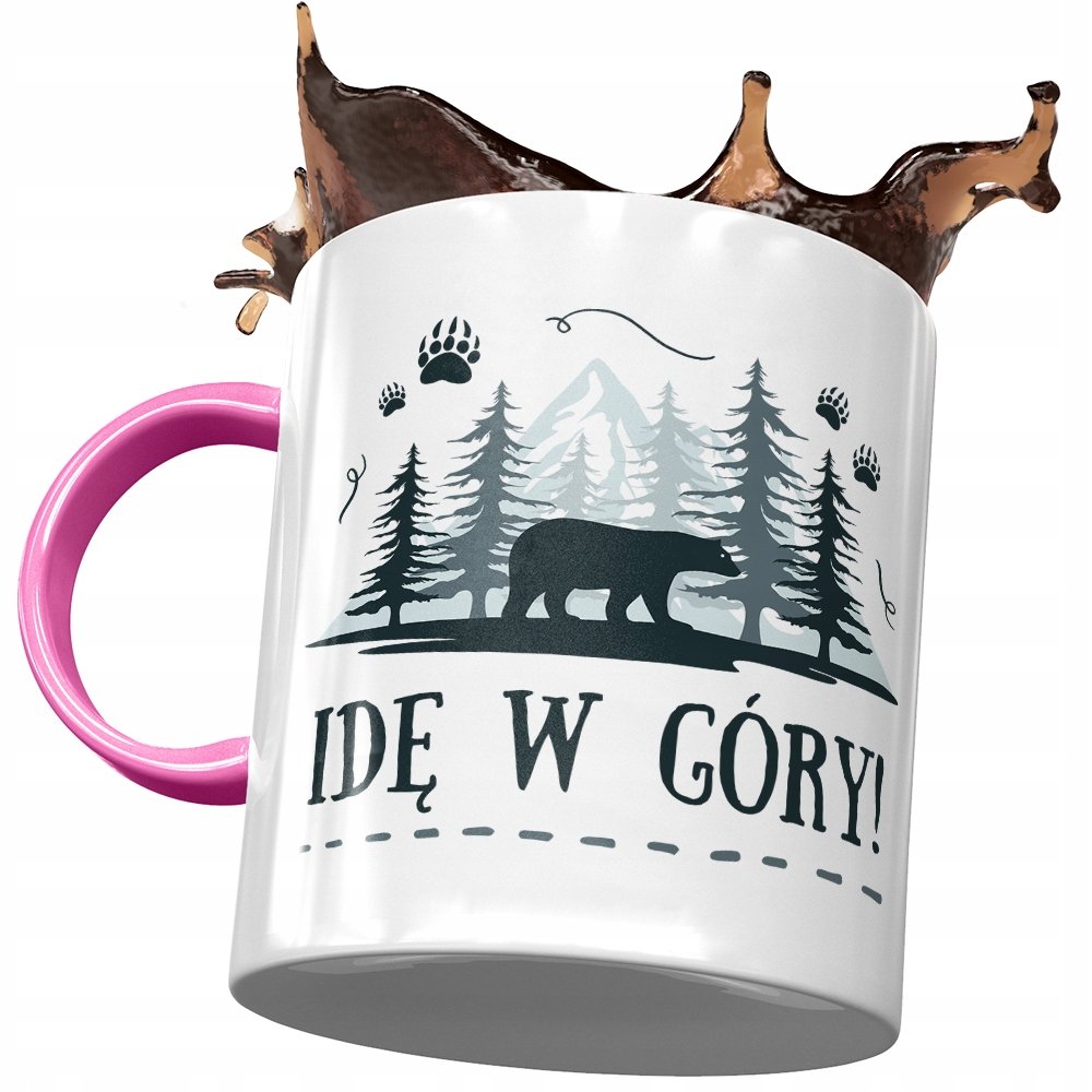 Kubek Różowy z Misiem Miś Słodki na Prezent z Nadrukiem ze Zdjęciem+ Opakowanie na prezent (wzór 01)