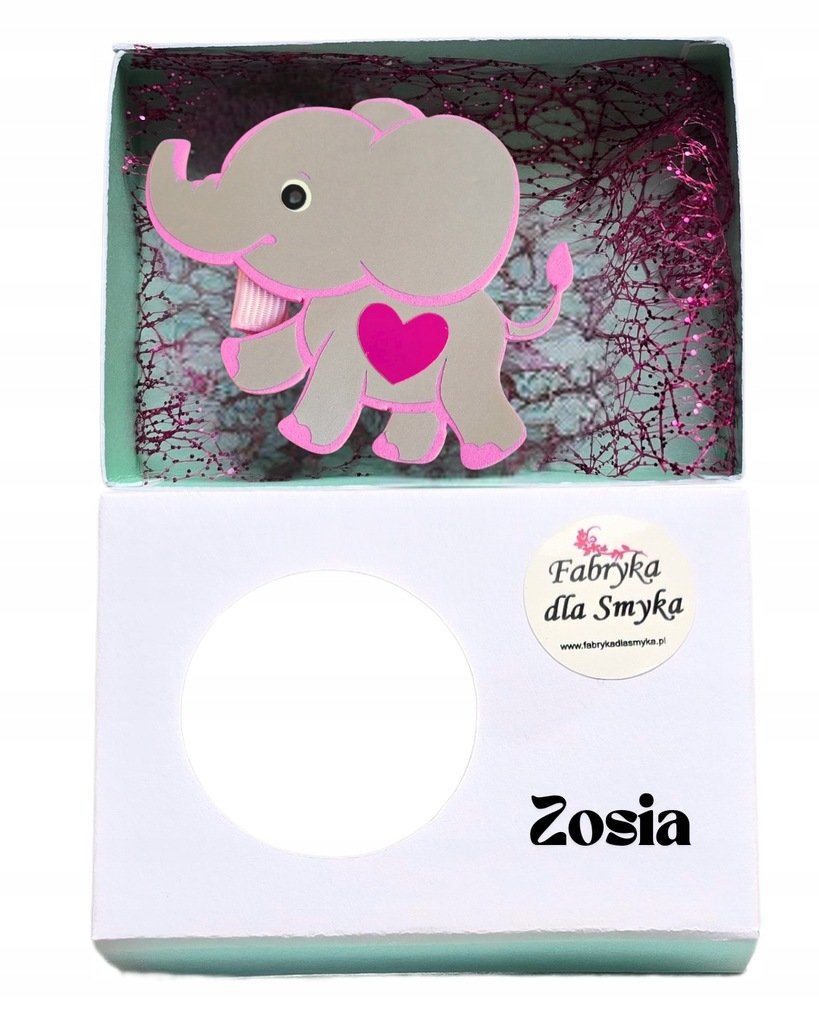 Spinka dla dziecka słonik na szczęście personalizowana