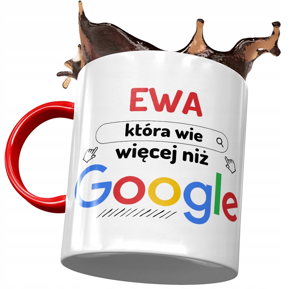 Kubek Czerwony Dla Ewy Przyjaciółki Żony Prezent z Nadrukiem ze Zdjęciem+ Opakowanie na prezent (wzór 01)