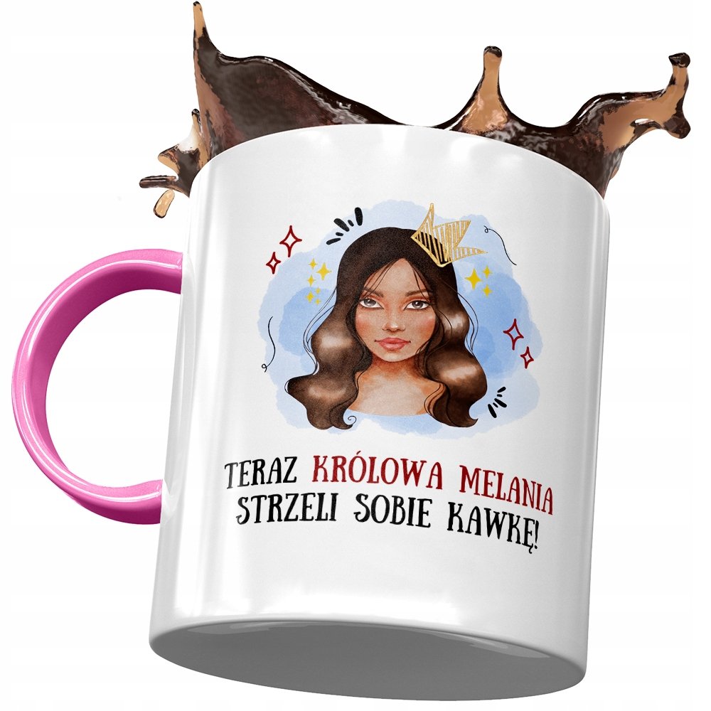 Kubek Różowy Dla Melanii Żony Koleżanki Prezent z Nadrukiem ze Zdjęciem+ Opakowanie na prezent (wzór 01)