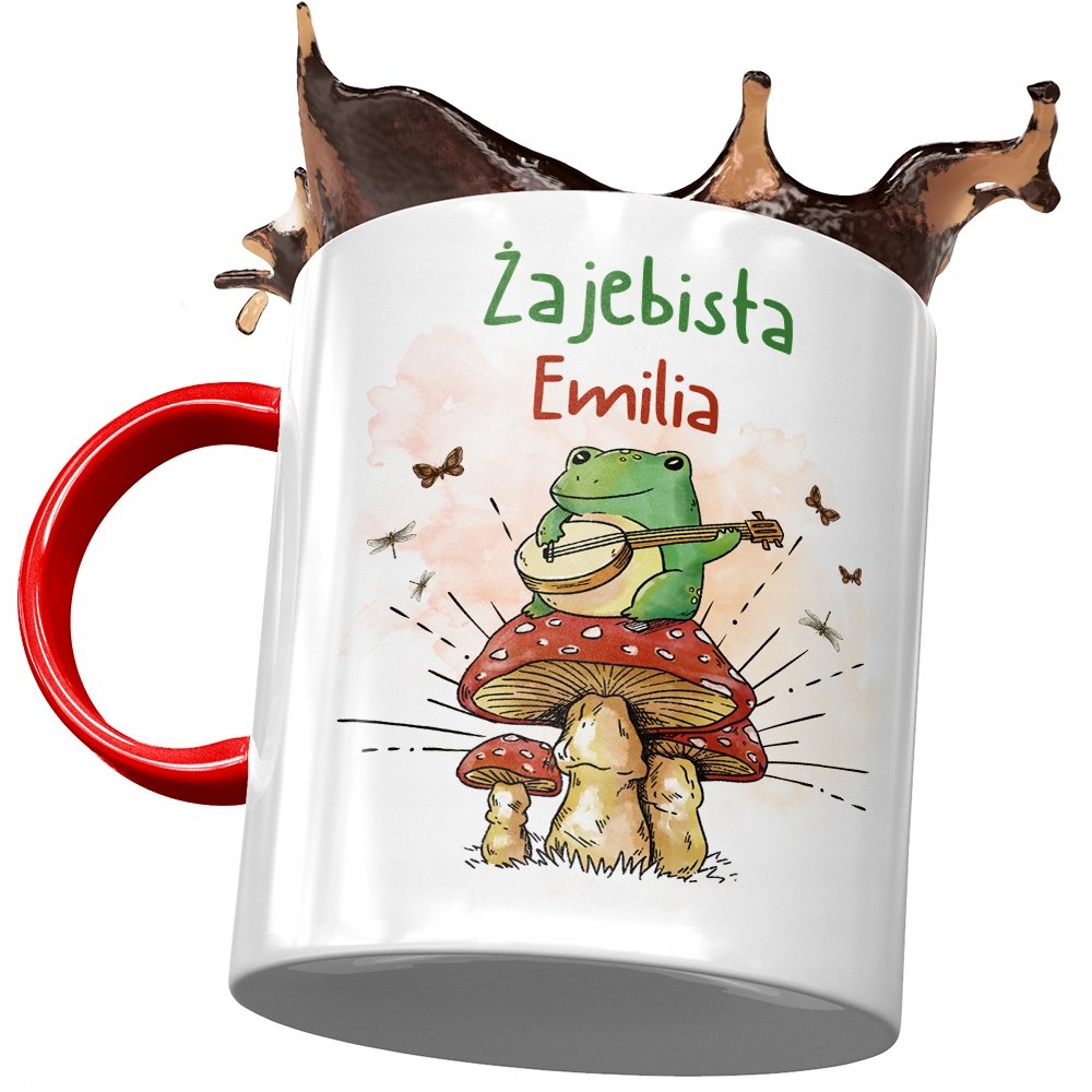 Kubek Czerwony Dla Emilii Koleżanki Żony Prezent z Nadrukiem ze Zdjęciem+ Opakowanie na prezent (wzór 01)