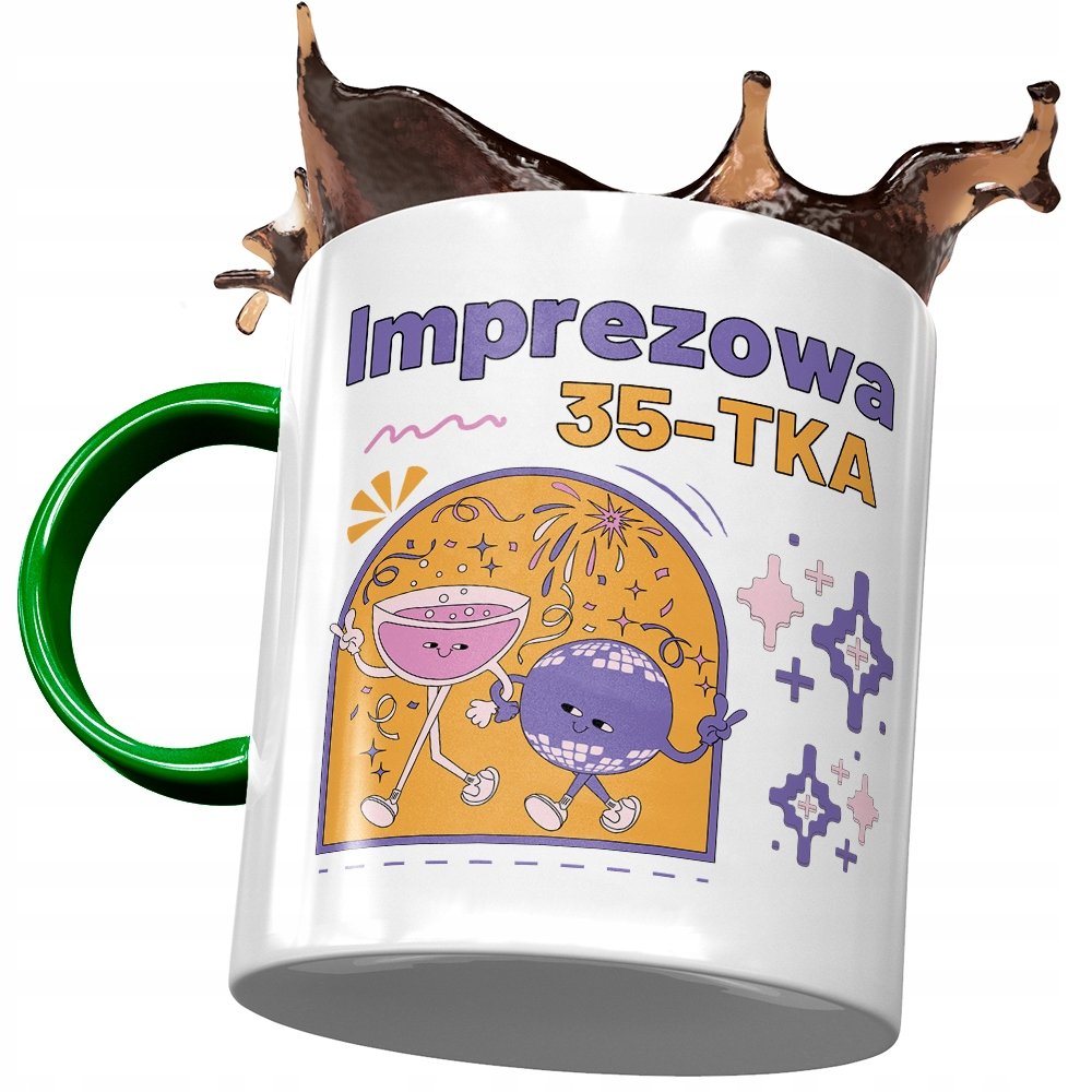 Kubek Zielony na Urodziny 35 35te 35-te Prezent z Nadrukiem ze Zdjęciem + Opakowanie na prezent (wzór 04)