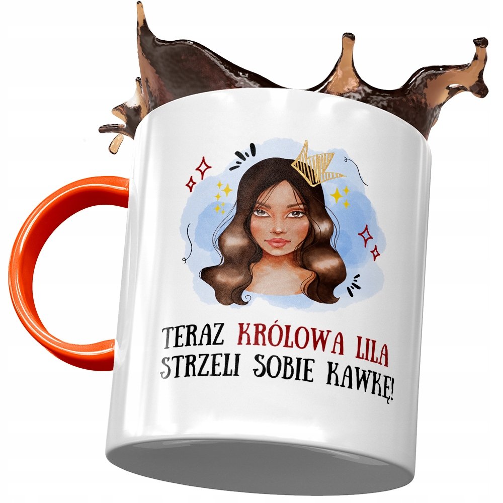 Kubek Pomarańczowy Dla Lili Koleżanki Żony Prezent z Nadrukiem ze Zdjęciem+ Opakowanie na prezent (wzór 01)