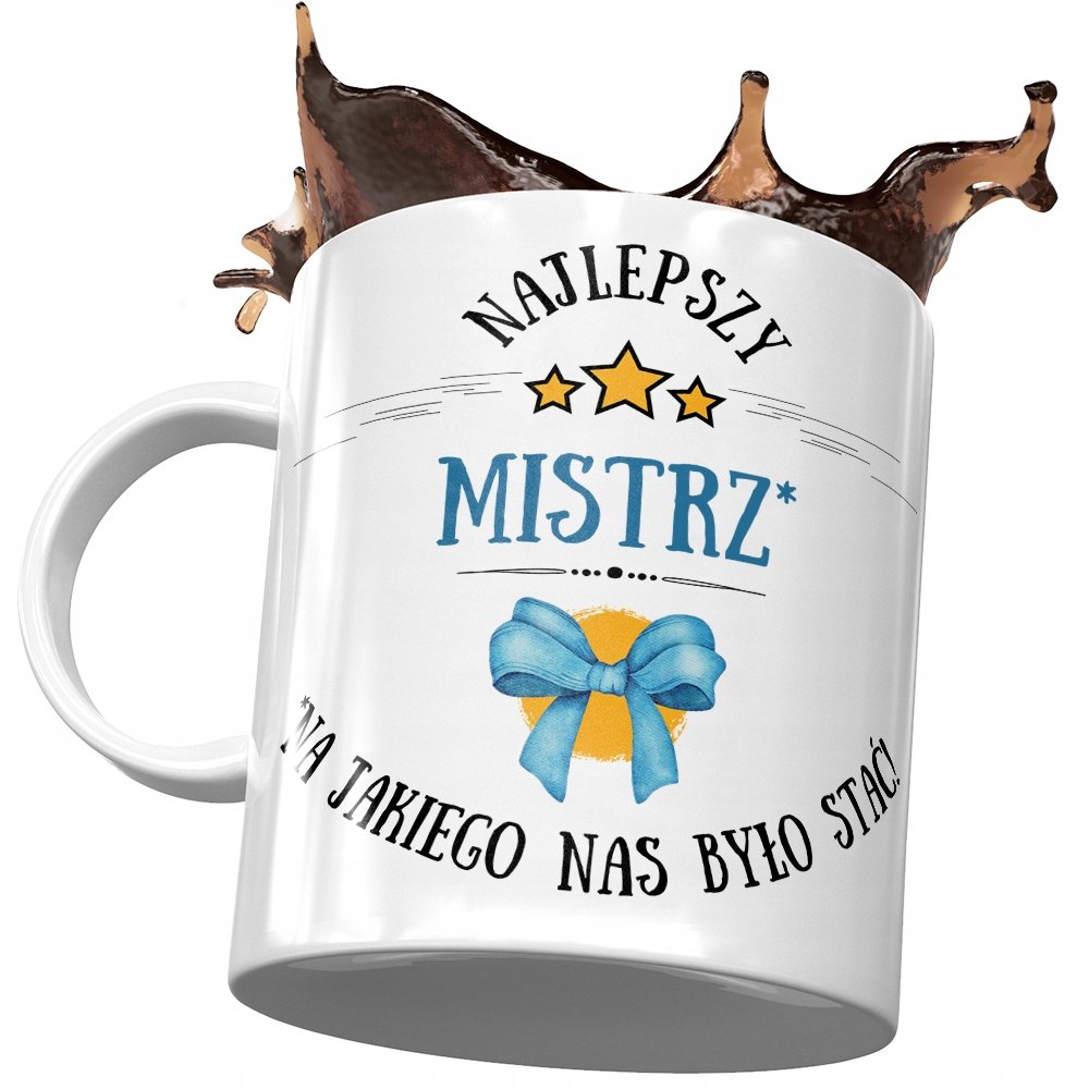 Kubek Dla Mistrza Najlepszy Mistrz Na Prezent z Nadrukiem ze Zdjęciem+ Opakowanie na prezent (wzór 01)