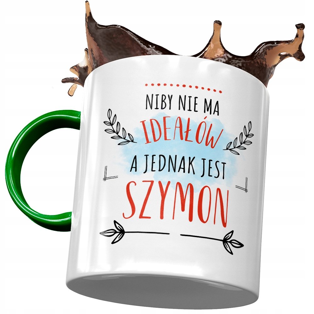 Kubek Zielony Dla Szymona Szymka Kolegi na Prezent z Nadrukiem ze Zdjęciem+ Opakowanie na prezent (wzór 01)