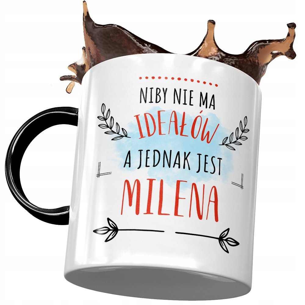 Kubek Czarny Dla Mileny Przyjaciółki Na Prezent z Nadrukiem ze Zdjęciem + Opakowanie na prezent (wzór 02)