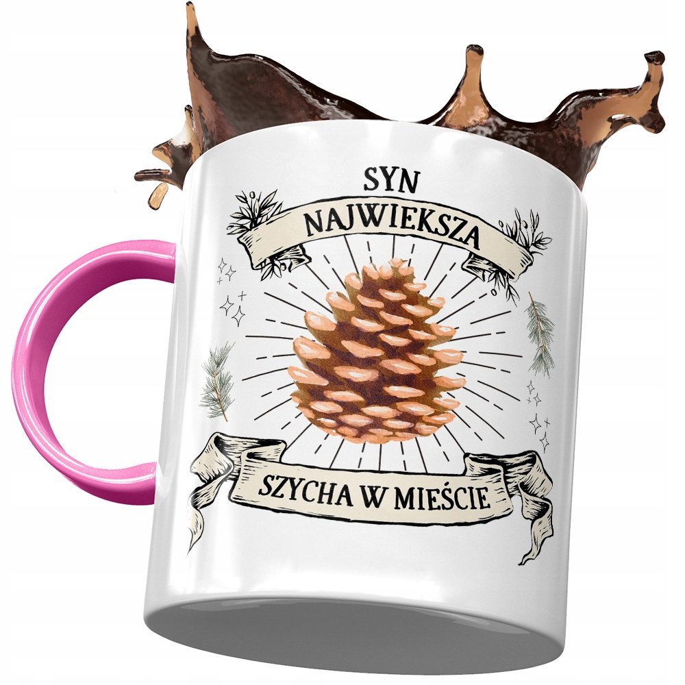 Kubek Różowy Dla Syna na Dzień Dziecka na Prezent z Nadrukiem ze Zdjęciem+ Opakowanie na prezent (wzór 01)