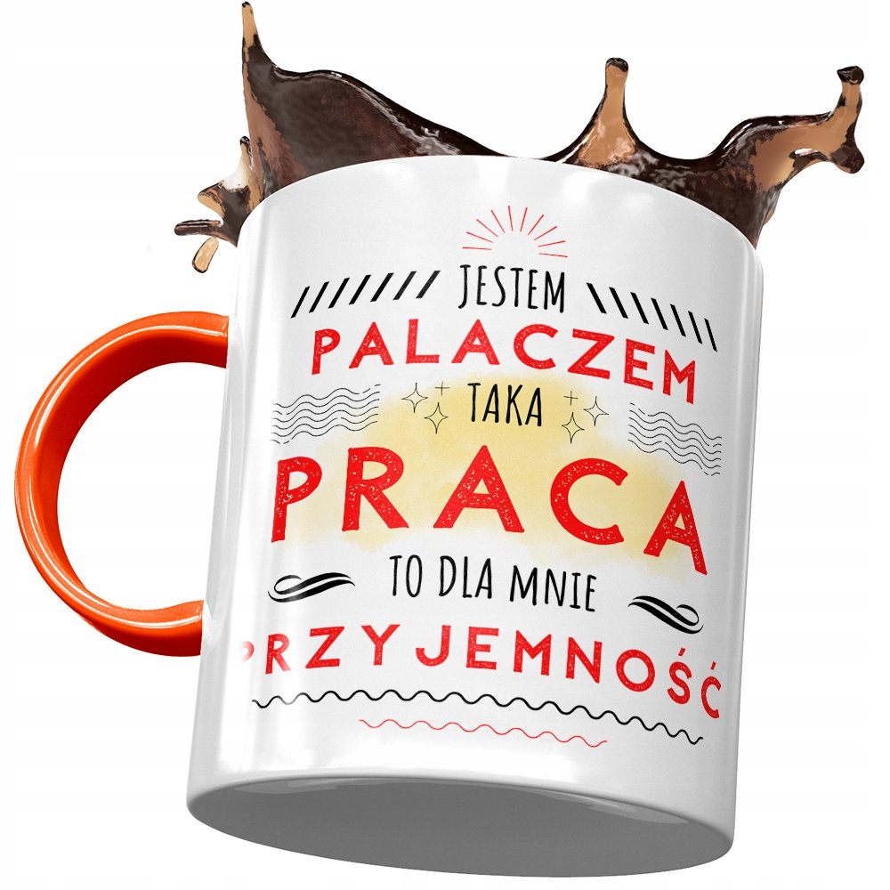 Kubek Pomarańczowy dla Palacza Prezent z Nadrukiem ze Zdjęciem + Opakowanie na prezent (wzór 02)