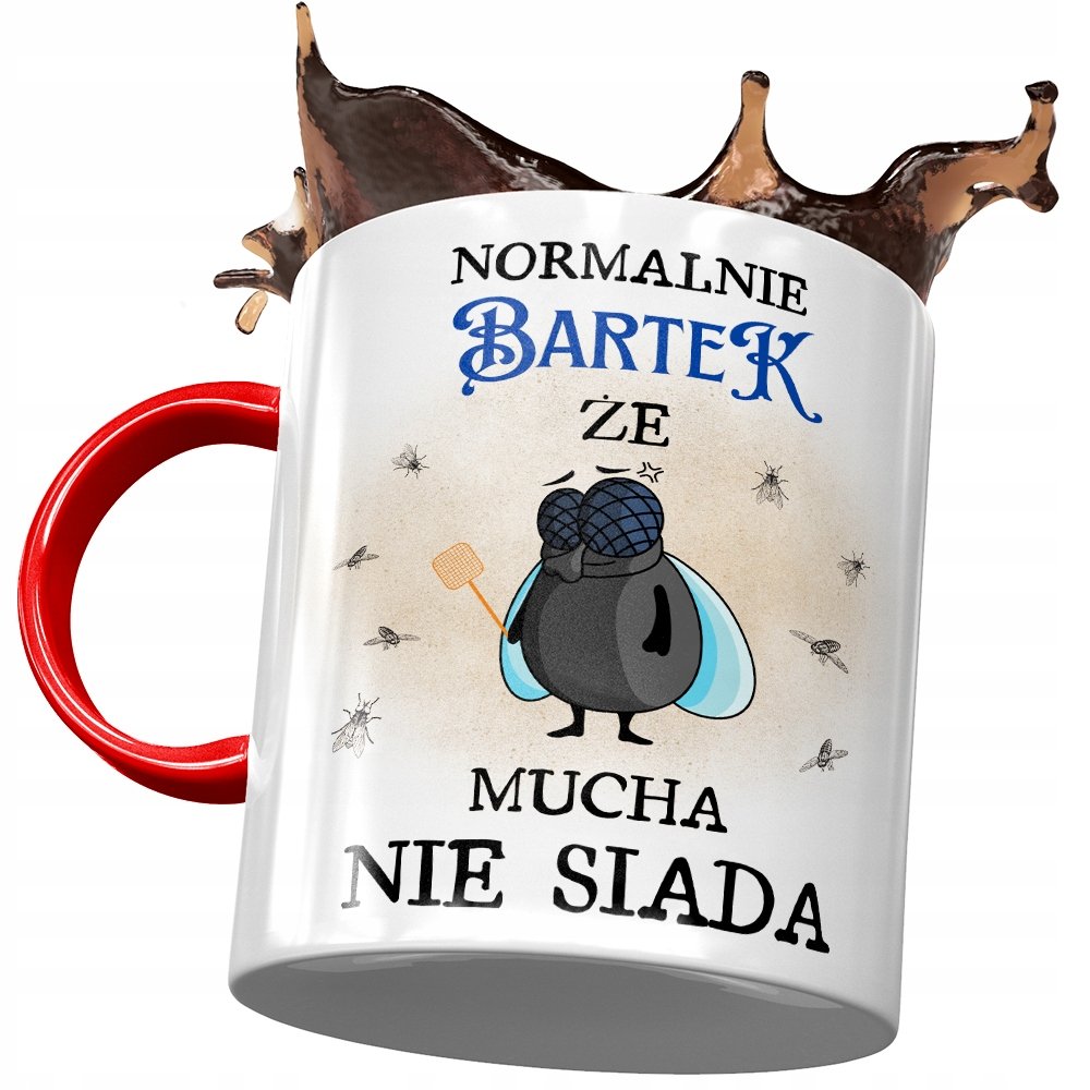 Kubek Czerwony Dla Bartłomieja Bartka Kolegi Męża z Nadrukiem ze Zdjęciem + Opakowanie na prezent (wzór 04)