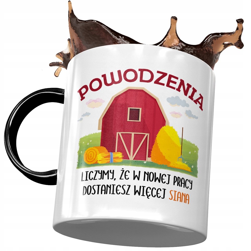 Kubek Czarny na Pożegnanie z Pracy Na Prezent z Nadrukiem ze Zdjęciem + Opakowanie na prezent (wzór 04)