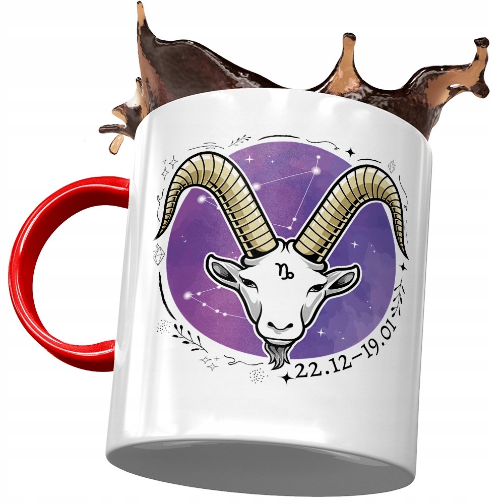 Kubek Czerwony Koziorożec Znaki Zodiaku Horoskop z Nadrukiem ze Zdjęciem+ Opakowanie na prezent (wzór 01)