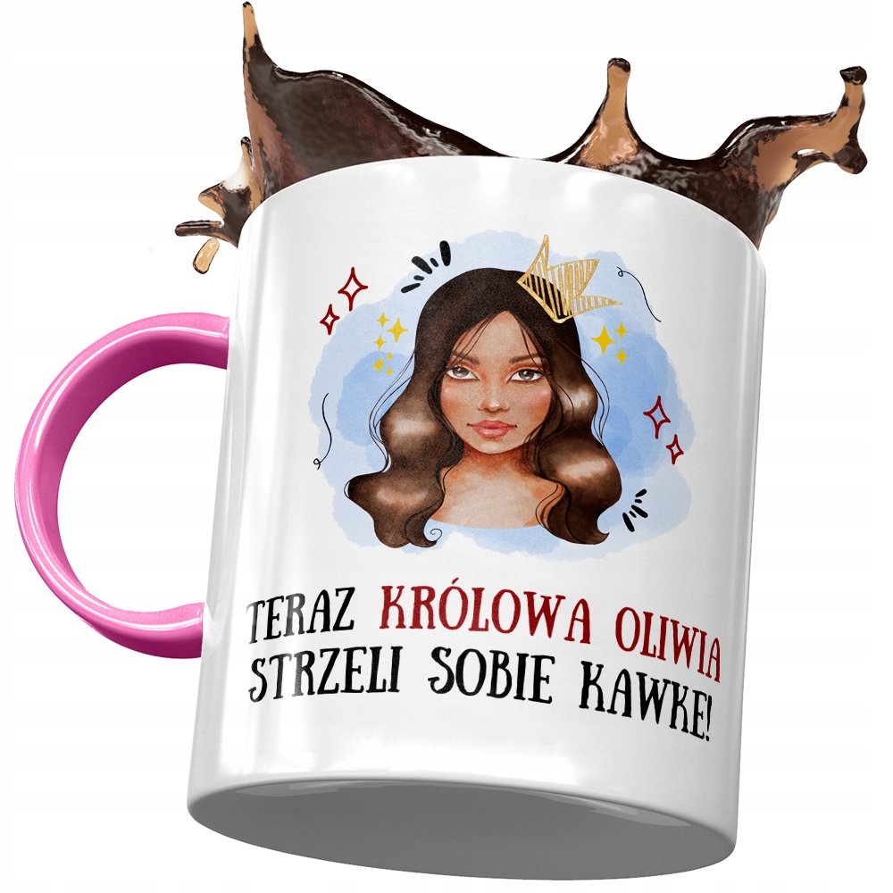 Kubek Różowy Dla Oliwii Koleżanki Przyjaciółki z Nadrukiem ze Zdjęciem+ Opakowanie na prezent (wzór 01)