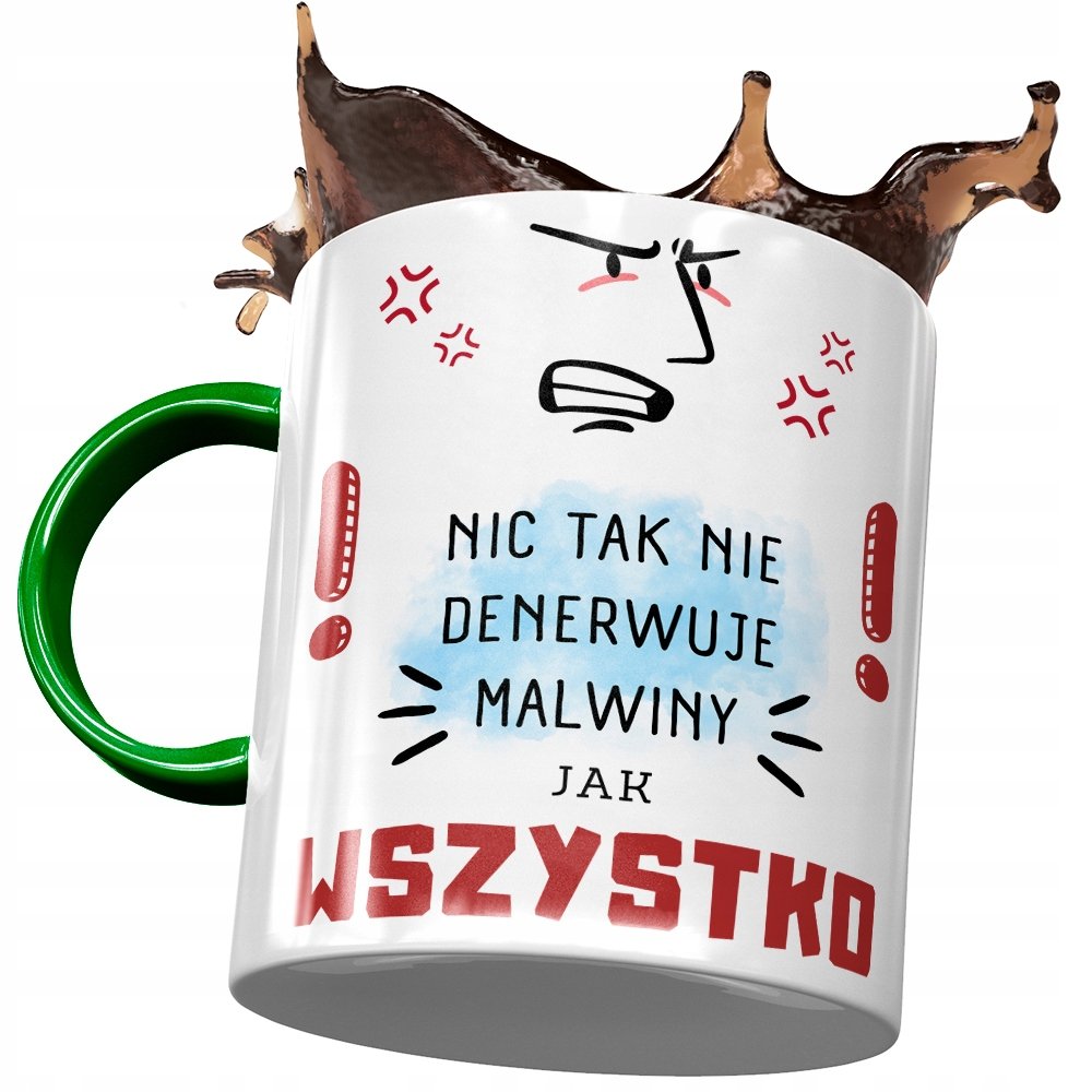 Kubek Zielony Dla Malwiny Koleżanki Żony Prezent z Nadrukiem ze Zdjęciem+ Opakowanie na prezent (wzór 01)