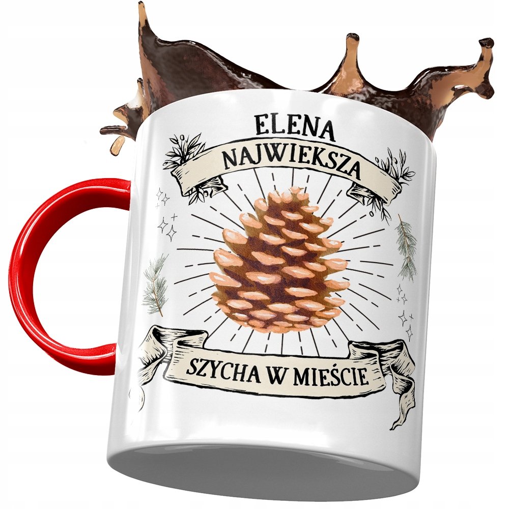 Kubek Czerwony Dla Eleny Koleżanki Żony na Prezent z Nadrukiem ze Zdjęciem+ Opakowanie na prezent (wzór 01)