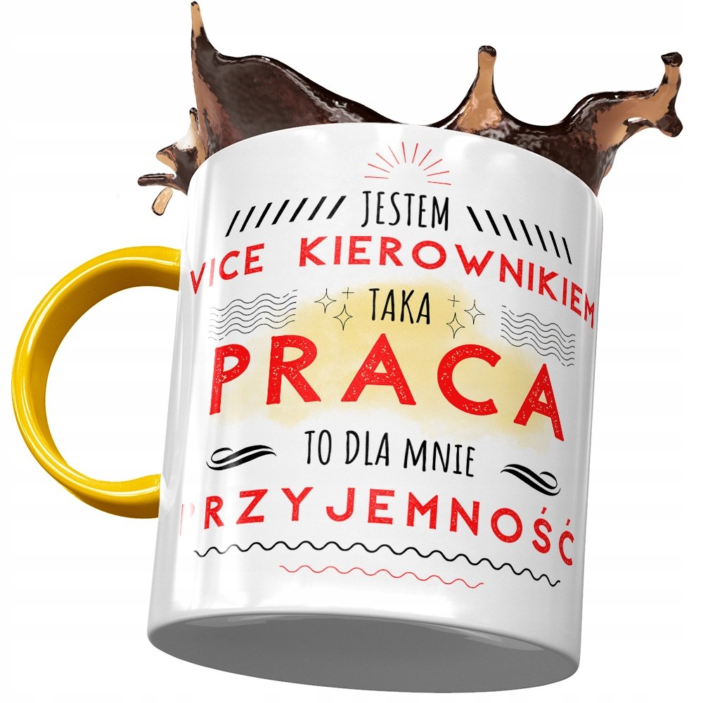 Kubek Żółty dla Vice Kierownika To Dla Mnie z Nadrukiem ze Zdjęciem+ Opakowanie na prezent (wzór 01)