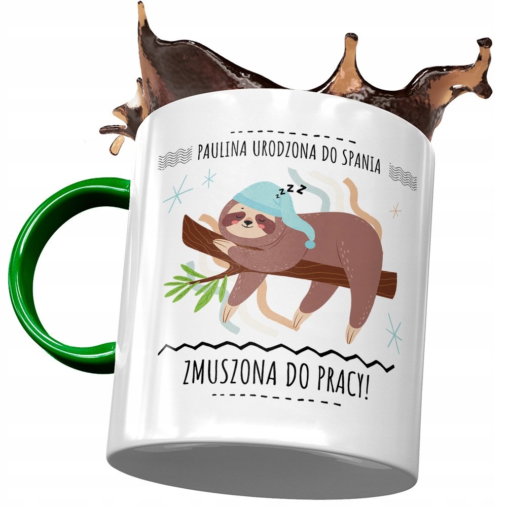 Kubek Zielony Dla Pauliny Żony Koleżanki Prezent z Nadrukiem ze Zdjęciem+ Opakowanie na prezent (wzór 01)