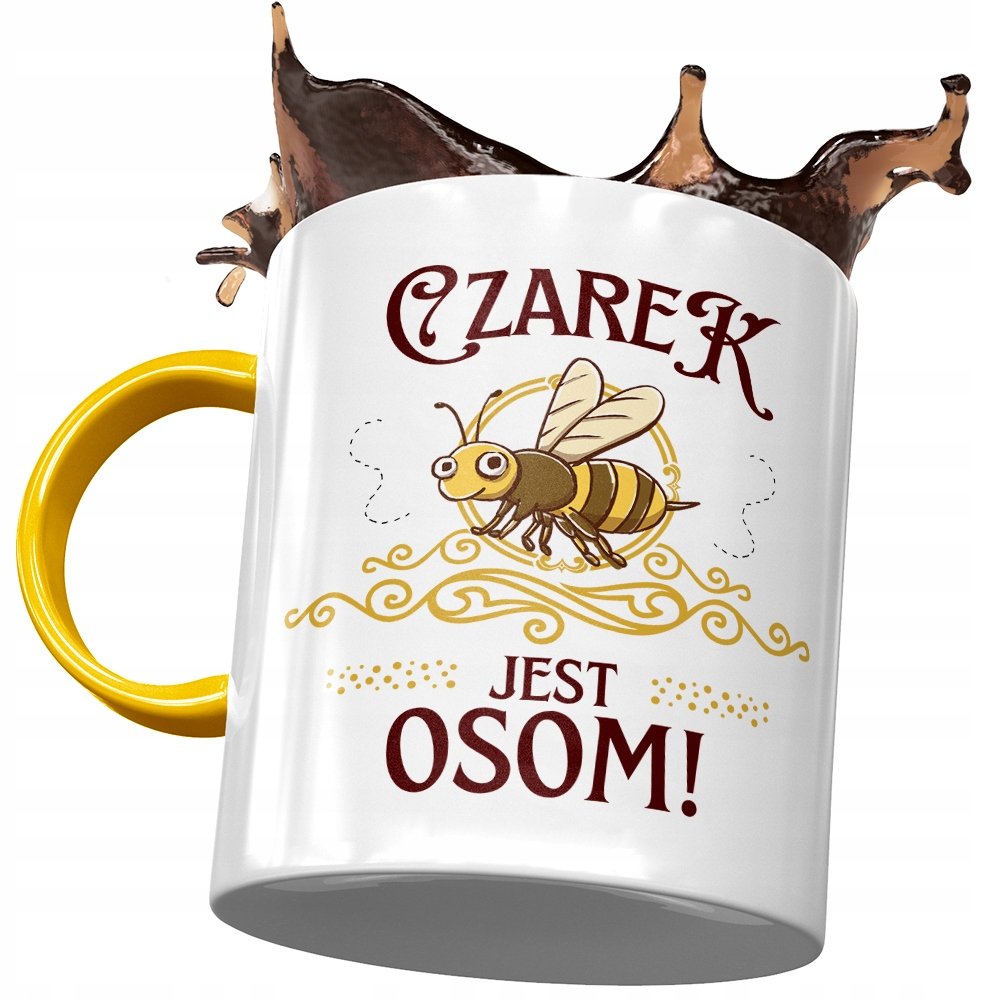 Kubek Żółty Dla Czarka Cezarego Kolegi Prezent z Nadrukiem ze Zdjęciem+ Opakowanie na prezent (wzór 01)