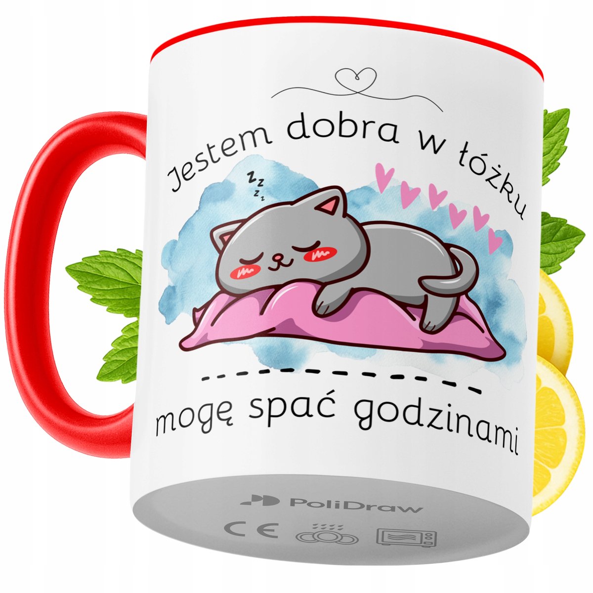 Kubek Śmieszne na Prezent z Nadrukiem ze Zdjęciem 330 ml Czerwony + Opakowanie na prezent (wzór 04)