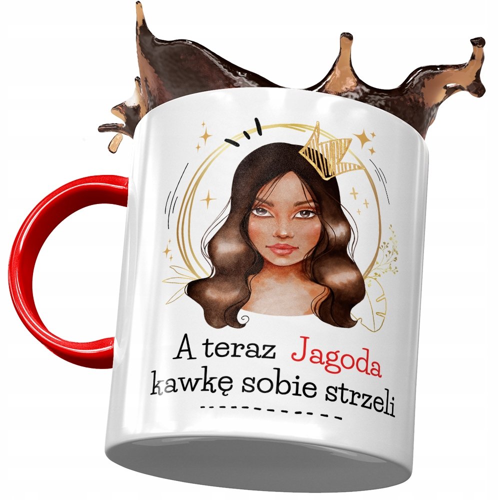 Kubek Czerwony Dla Jagody Żony Przyjaciółki z Nadrukiem ze Zdjęciem + Opakowanie na prezent (wzór 04)