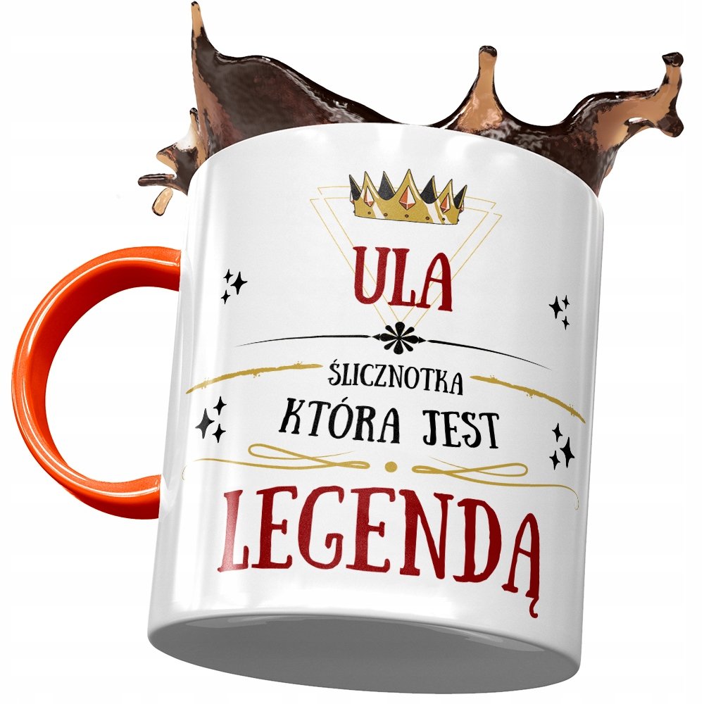 Kubek Pomarańczowy Uli Urszuli Przyjaciółki Żony z Nadrukiem ze Zdjęciem + Opakowanie na prezent (wzór 04)