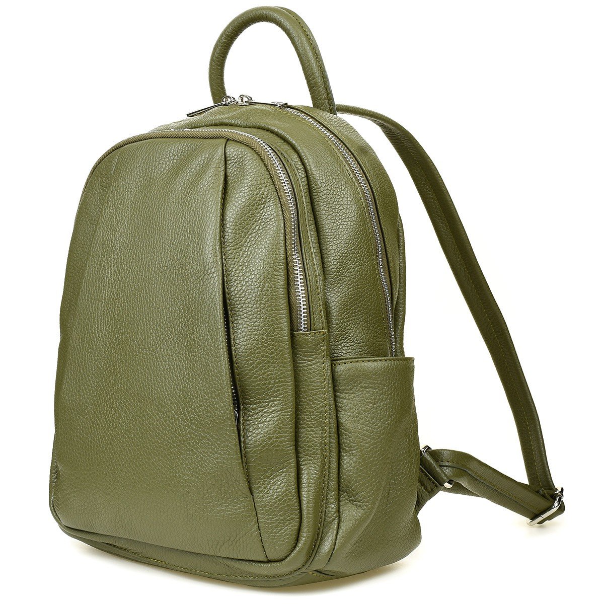 Czarny Włoski Plecak Skórzany A4 damski dużo kieszeni C79