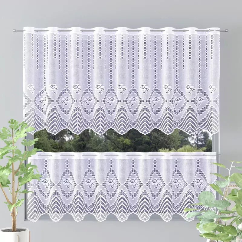 Zazdrostka Żakardowa Metrażowa Kelia Wys. 100Cm Biała 638087