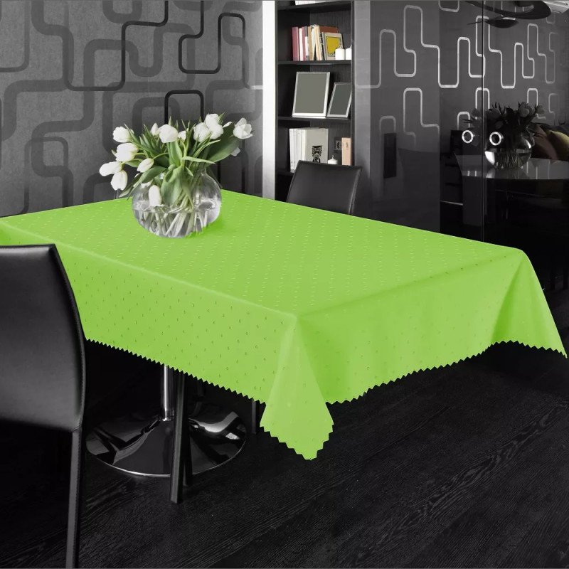 Obrus hydrofobowy Kropki 160x350 cm seledyn