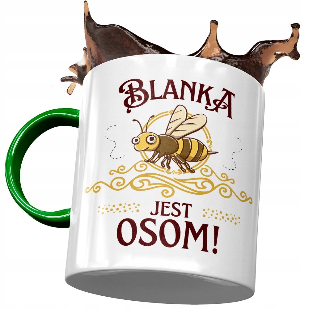 Kubek Zielony Dla Blanki Przyjaciółki Na Prezent z Nadrukiem ze Zdjęciem+ Opakowanie na prezent (wzór 01)