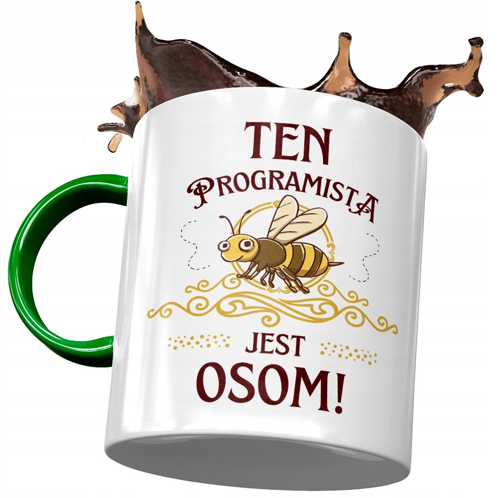 Kubek Dla Programisty Zielony Jest Osom z Nadrukiem ze Zdjęciem+ Opakowanie na prezent (wzór 01)