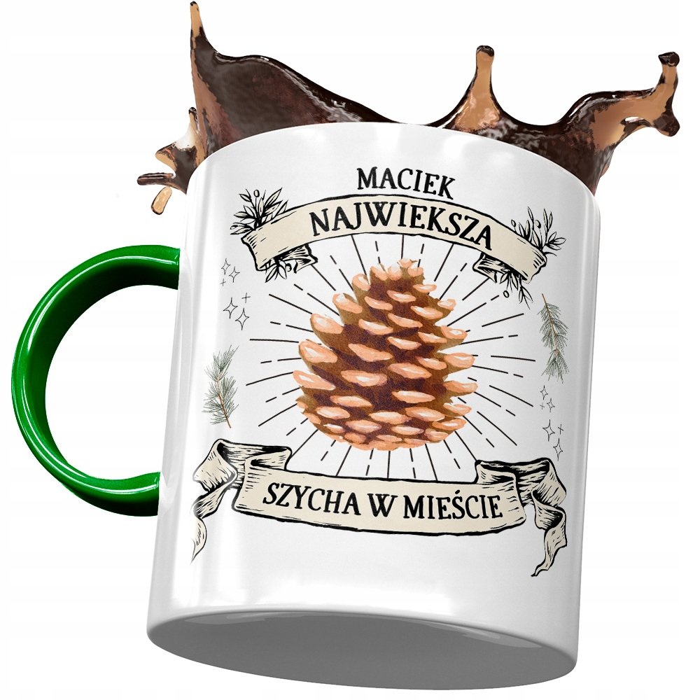 Kubek Zielony Dla Maćka Macieja Kolegi Męża syna z Nadrukiem ze Zdjęciem+ Opakowanie na prezent (wzór 01)