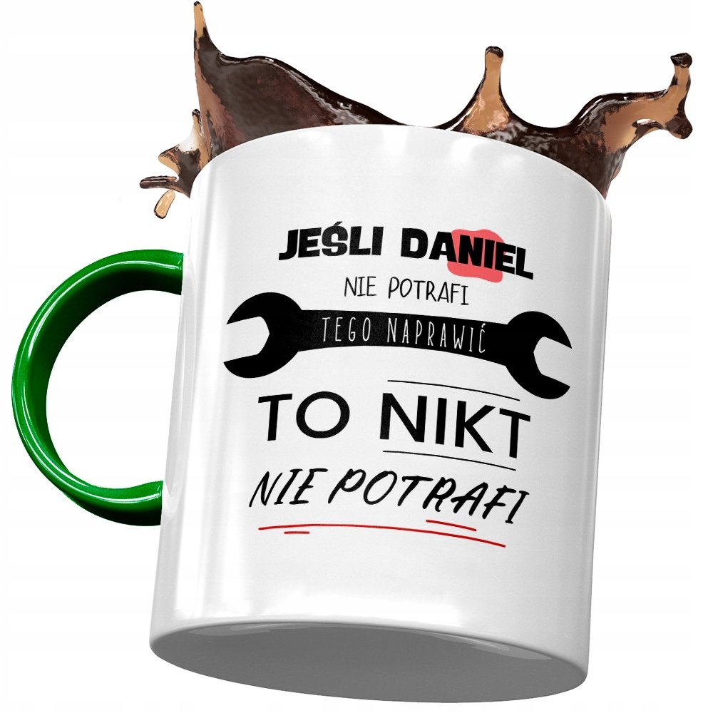 Kubek Zielony Dla Daniela Kolegi na Prezent z Nadrukiem ze Zdjęciem + Opakowanie na prezent (wzór 02)