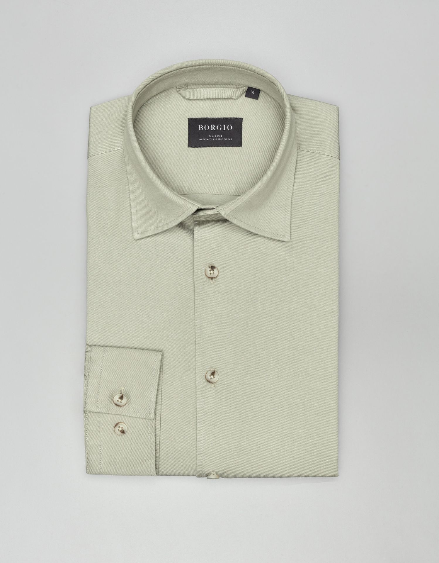 koszula terranova 00554 długi rękaw zielony slim fit