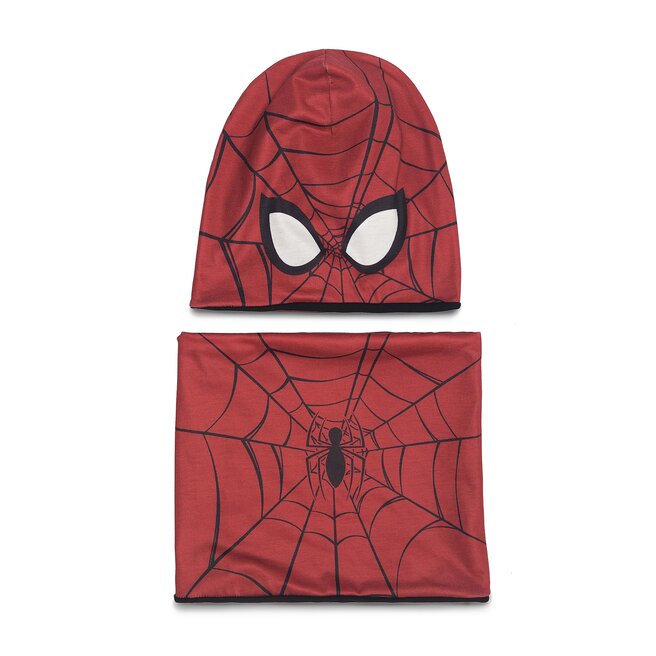 Komplet czapka i komin Spiderman Ultimate SPIDER-MAN ACCCS_AW23-70SPRMV Czerwony