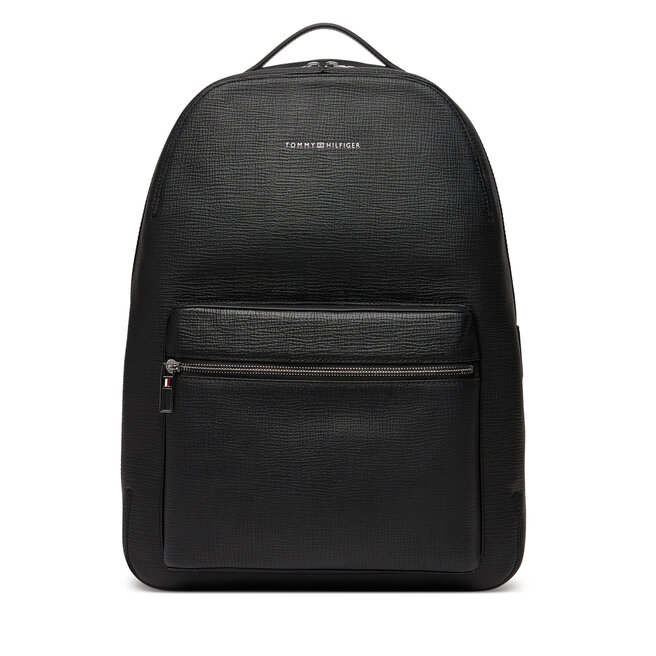 Plecak Tommy Hilfiger Th Business Leather Backpack AM0AM13641 Czarny
