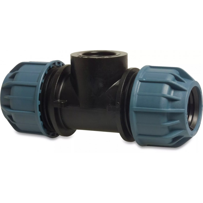 Trojnik 90- przejsciowy PP 32mmx1calx32 mm zacisk x GW x zacisk