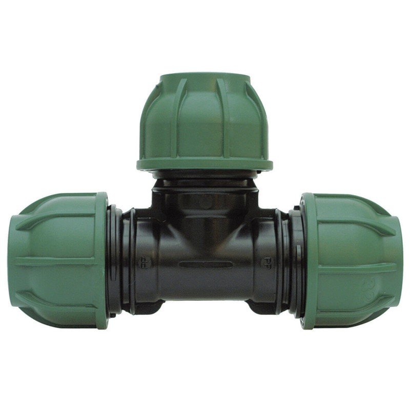Trójnik 90 Stopni PP 32 mm lock 4 bar czarny-zielony