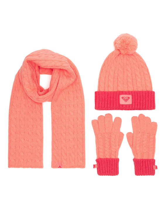 Roxy Zestaw czapka, szalik i rękawiczki RX-KF-001-AW24 Pomarańczowy