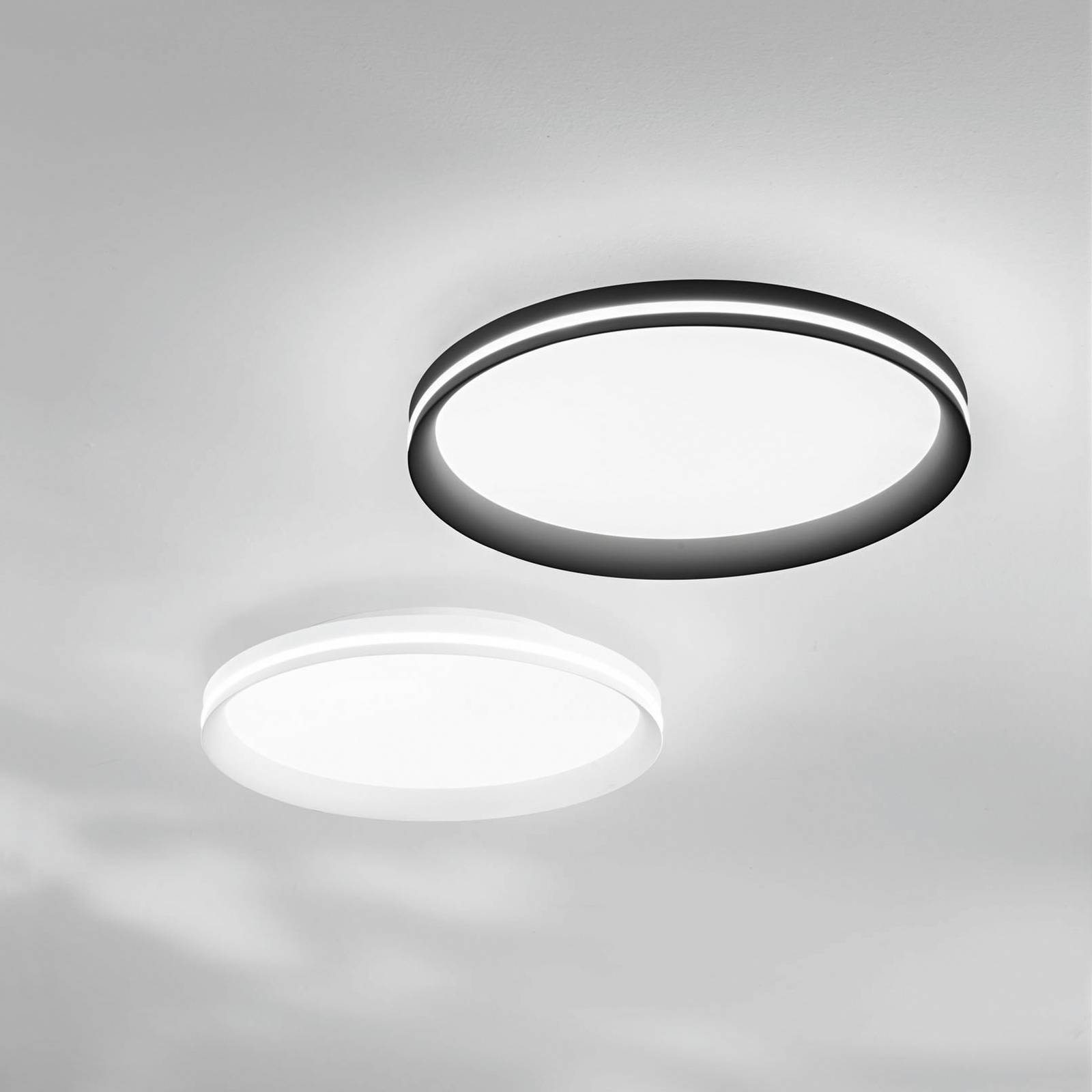 Fabas Luce Lampa sufitowa LED Isy, możliwość ściemniania, czarny, salon / jadalnia, metal, nowoczesny