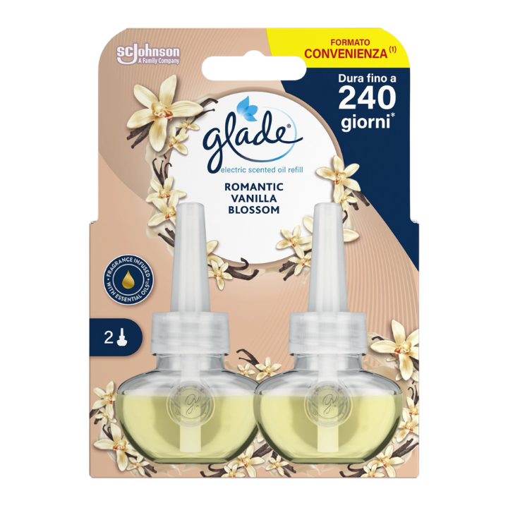 Podwójny zapas do elektrycznego odświeżacza powietrza Glade Romantic Vanilla Blossom