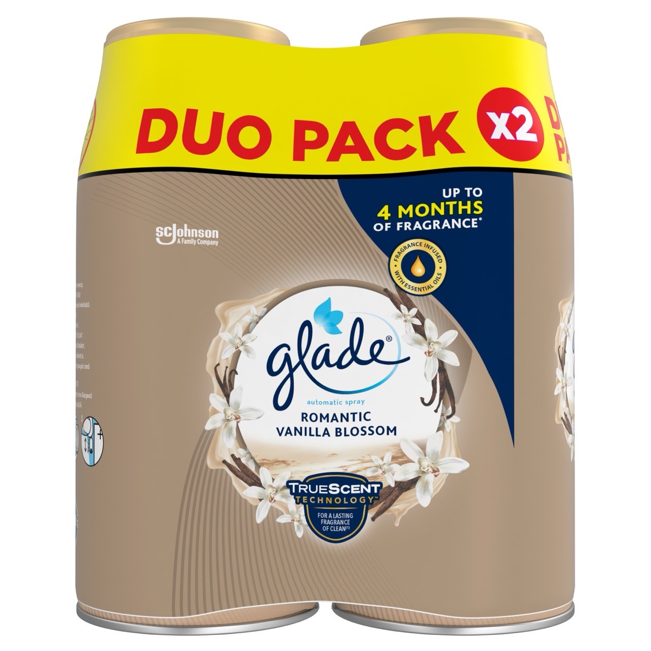 Podwójny zapas do automatycznego odświeżacza powietrza Glade Romantic Vanilla Blossom