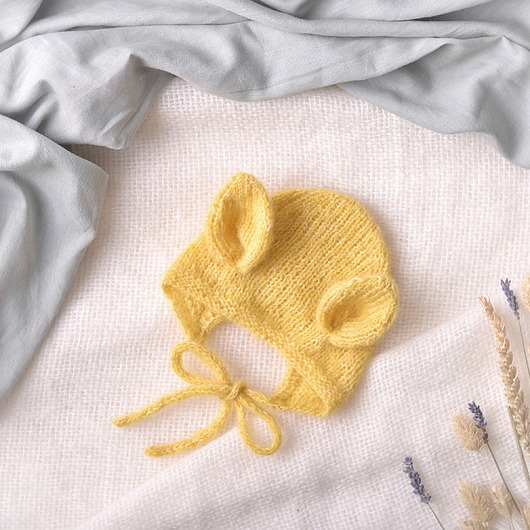 Bonetka Tuliś żonkil Baby Alpaka + Merino