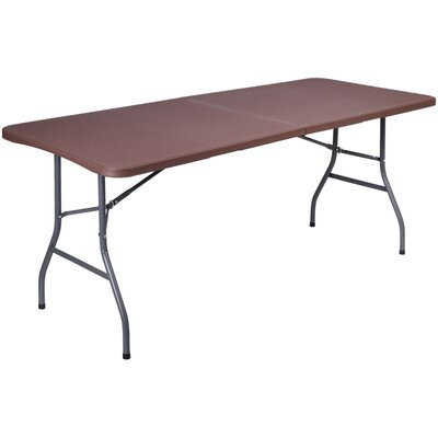 EHOKERY Stół cateringowy Rattan Prostokątny Brązowy