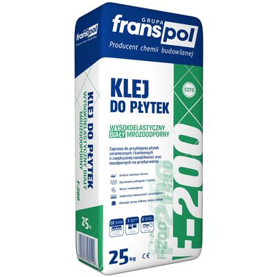 Klej do płytek F- 200 wysokoelastyczny biały C2TE 25 kg Franspol