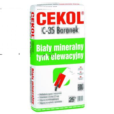 Cekol Tynk elewacyjny biały mineralny Baranek 25 kg