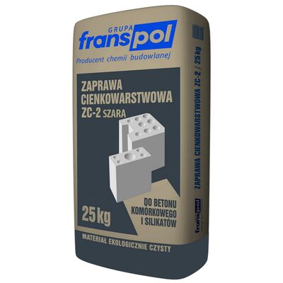 Zaprawa cienkowarstwowa ZC-2 szara 25 kg Franspol
