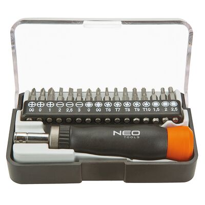 NEO Końcówki wkrętakowe precyzyjne z uchwytem, zestaw 17 sztuk