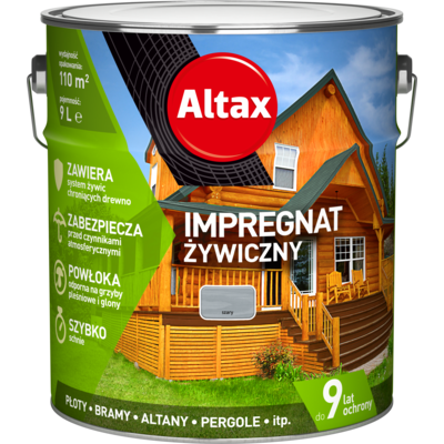 Altax Impregnat żywiczny 9 l szary